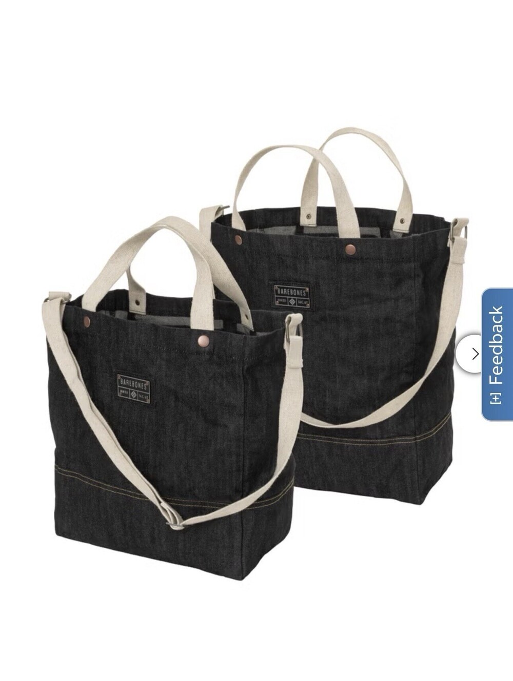Barebones Neelum Tote Bag 2-Piece Set Denim Authentic NWT